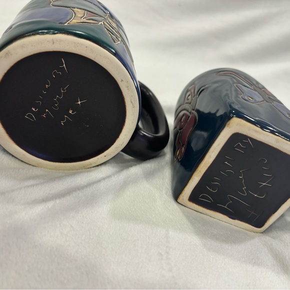 Vintage Mexican stoneware pottery mugs signed and designed by Mara - Picture 12 of 13